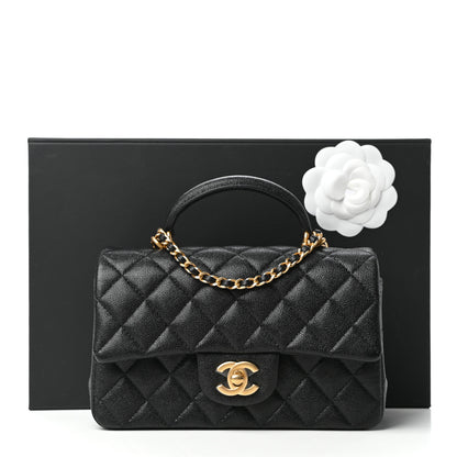 Chanel Caviar Quilted Mini Top Handle Rectangular Flap Black 10 of 10