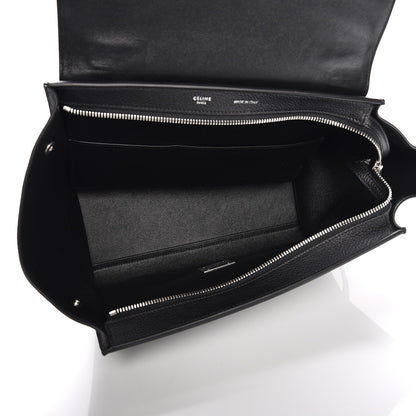 Celine Drummed Calfskin Suede Small Trapeze Black 6 of 7