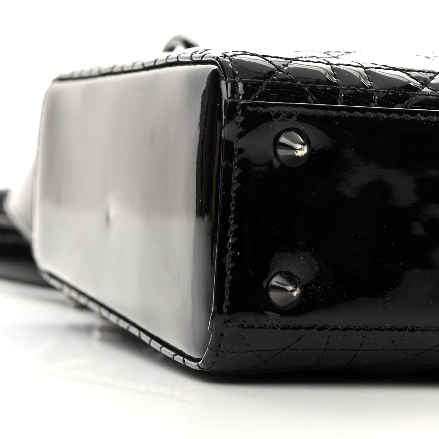 Ultraglossy Patent Cannage Small Lady Dior Black