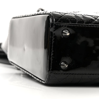 Christian Dior Ultraglossy Patent Cannage Small Lady Dior Black 8 of 10
