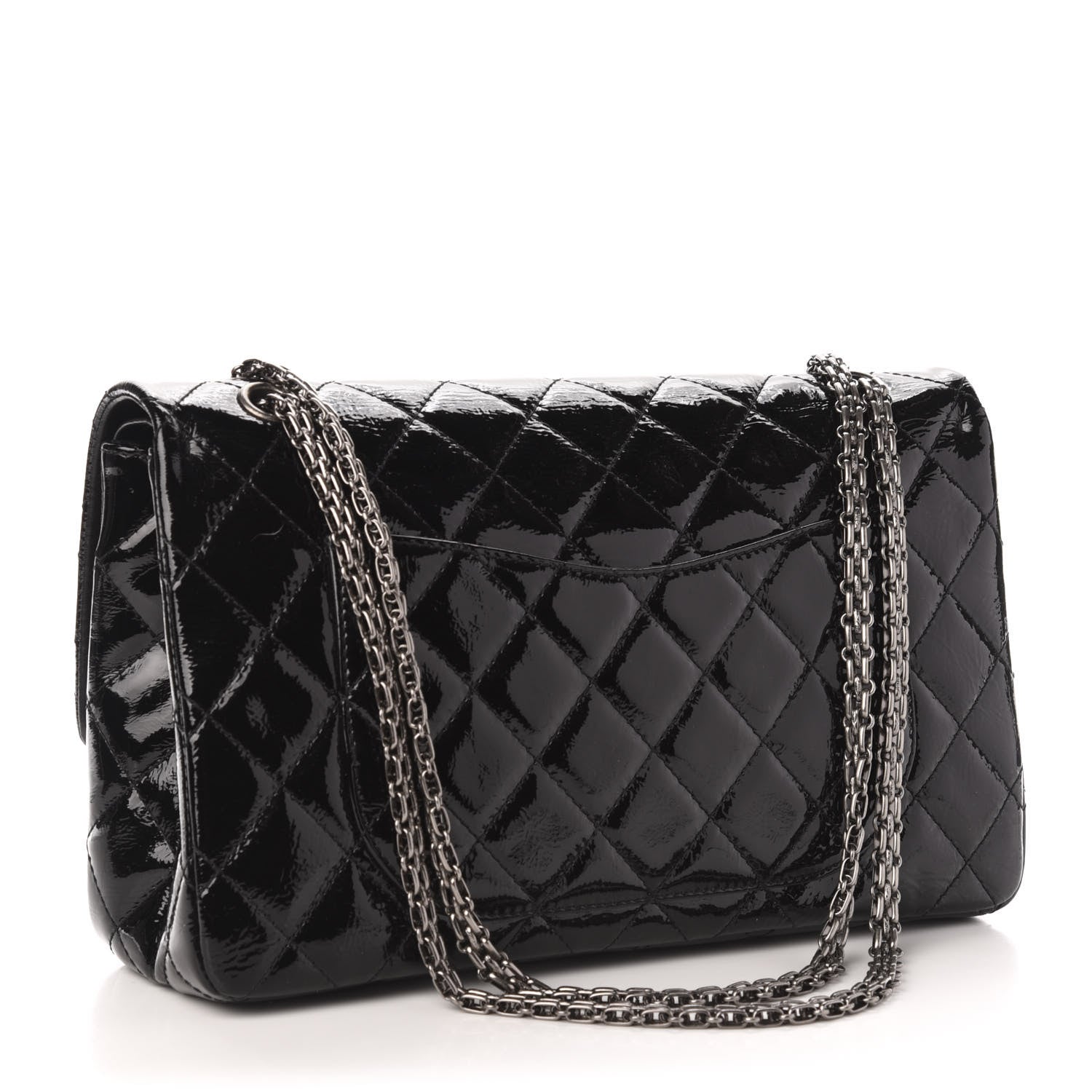 Chanel Distressed Patent Quilted 2.55 Reissue 227 Flap Black 3 of 12