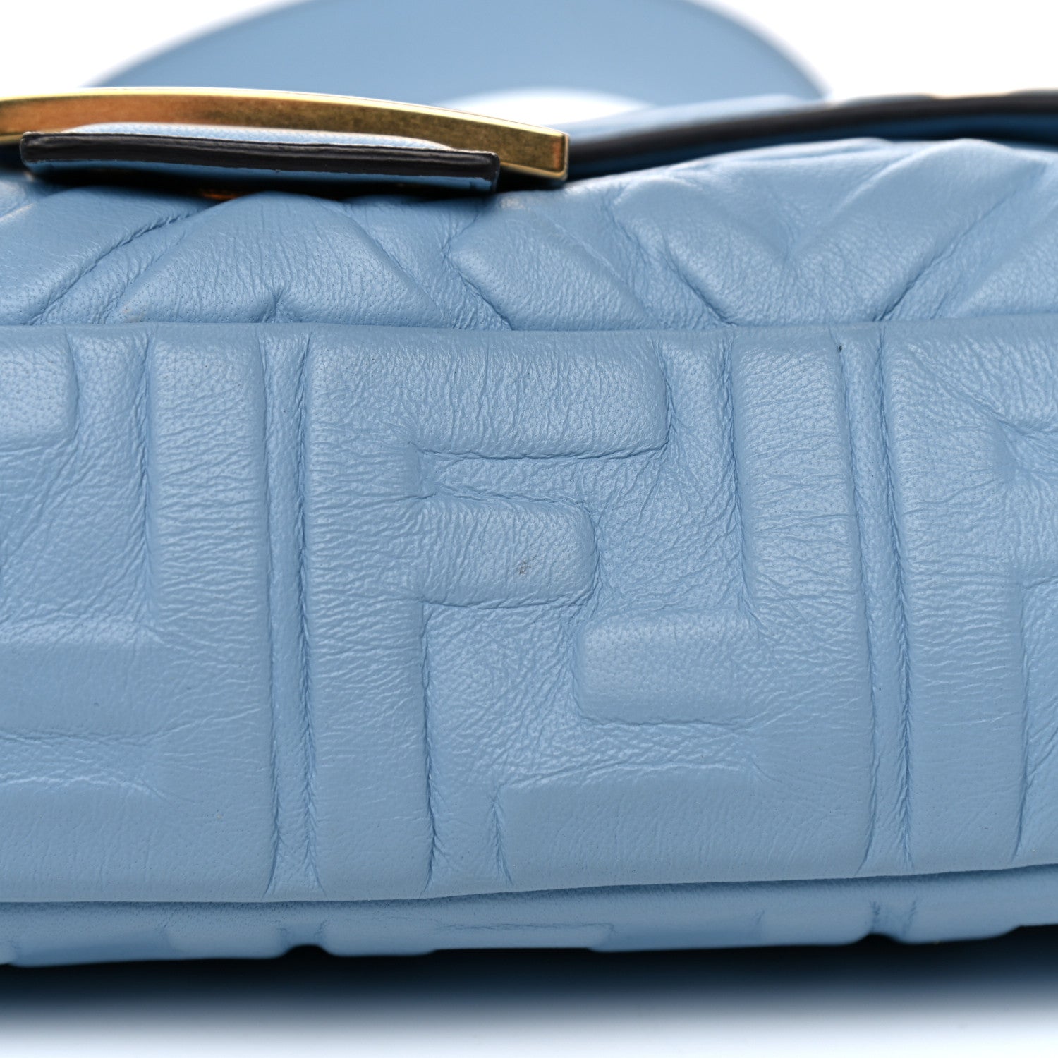 Fendi Nappa FF 1974 Embossed Baguette Azzurro Baby 15 of 16