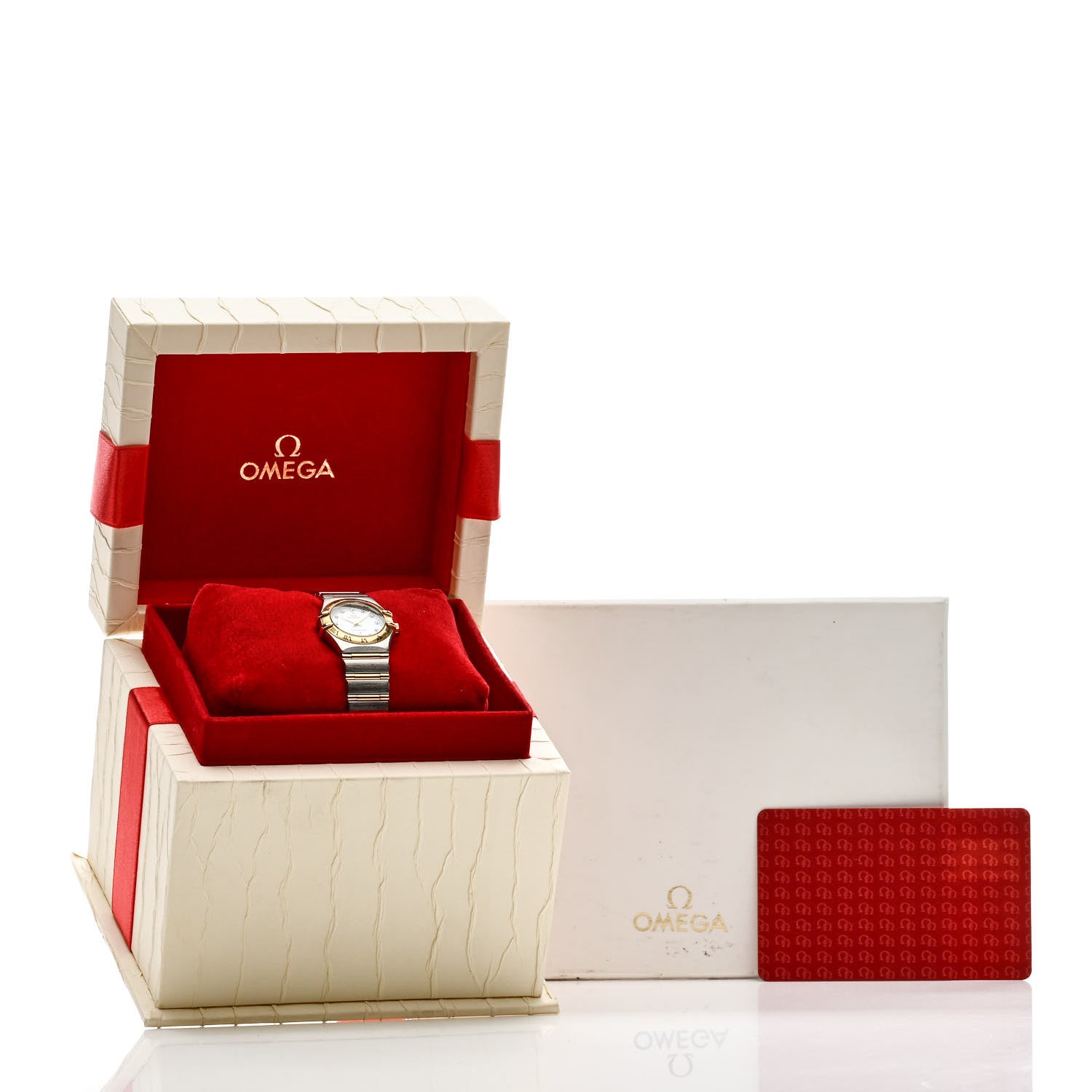 Omega Stainless Steel 18K Yellow Gold Diamond Mother of Pearl 22mm Constellation Quartz Watch 1262.75 5 of 5