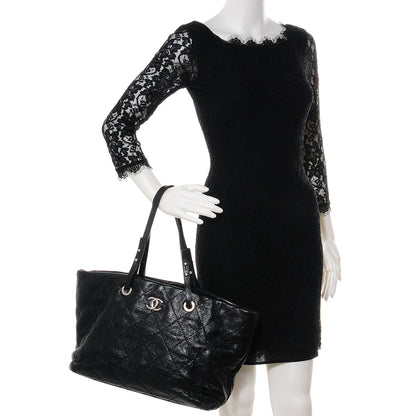 Chanel Glazed Calfskin Large On The Road Tote Black 2 of 7