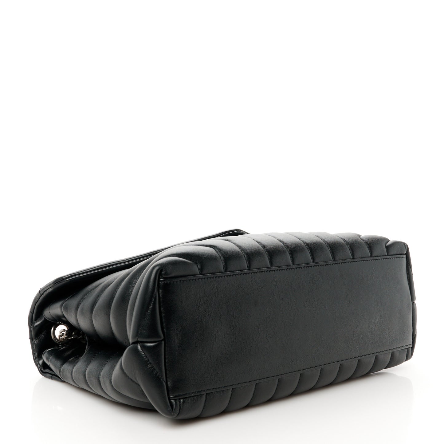 Calfskin Y Quilted Monogram Medium Loulou Chain Satchel Black