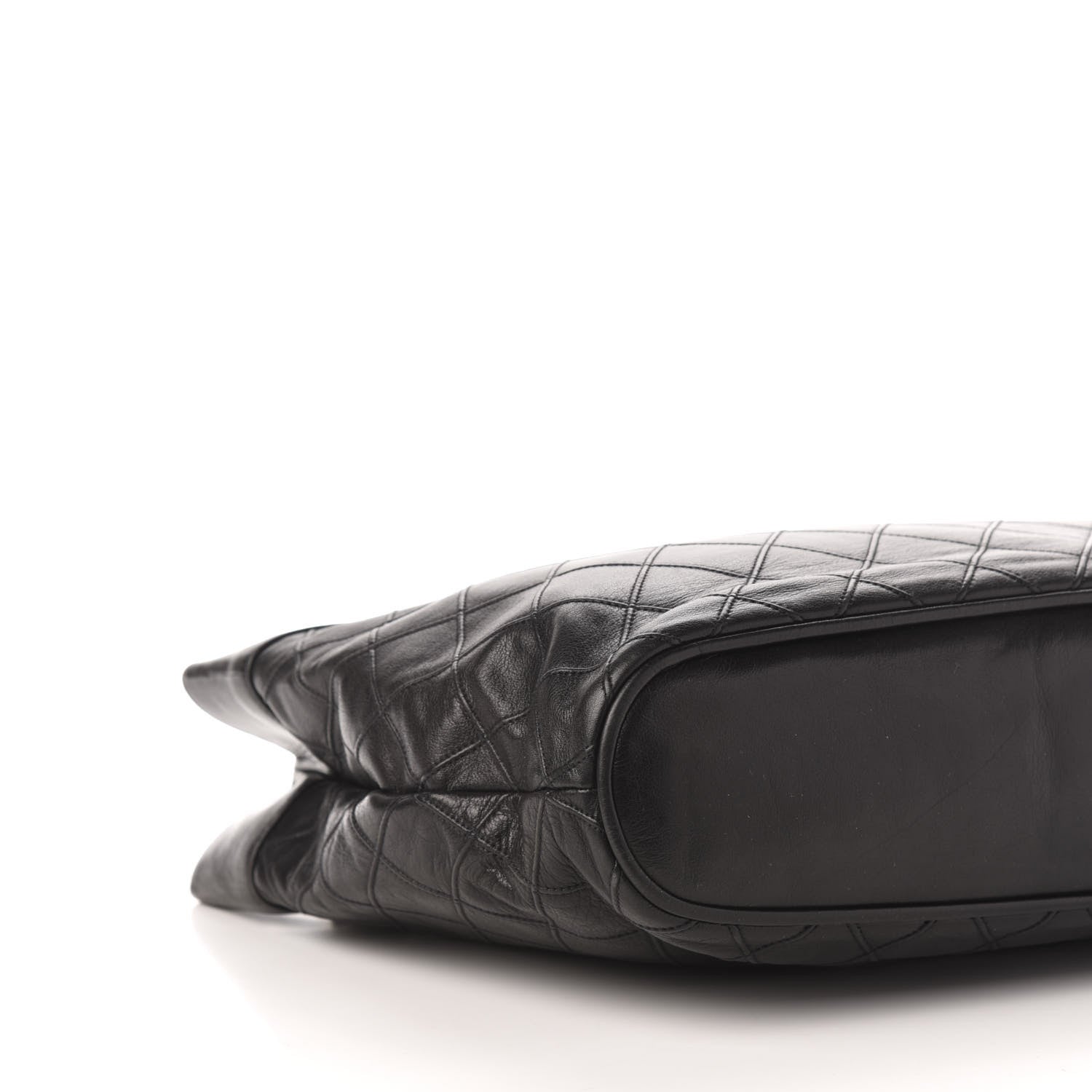 Chanel Lambskin Stitched Shopper Tote Black 10 of 13