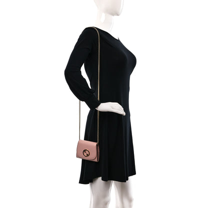 Gucci Roxy Calfskin Medium Blondie Chain Wallet Powder Pink 2 of 8