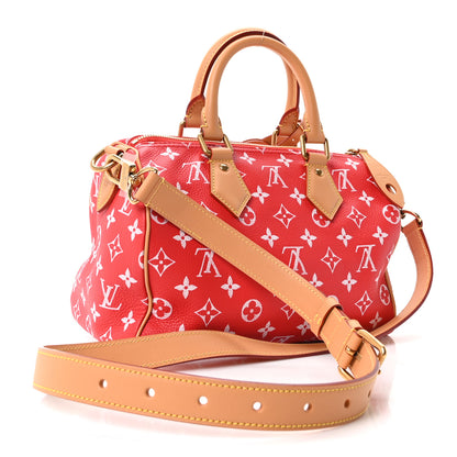 Louis Vuitton Soft Calfskin Monogram Speedy P9 Bandouliere 25 Red 3 of 9