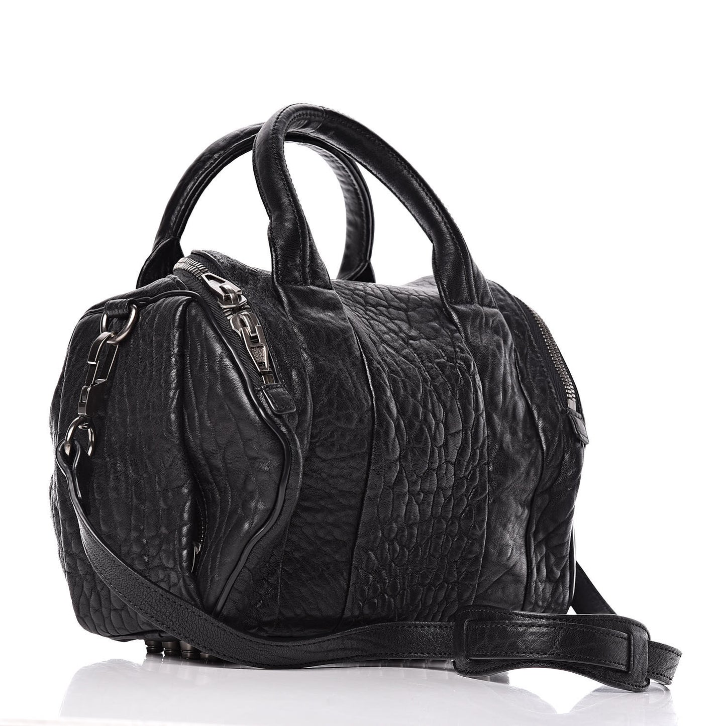 Pebbled Lambskin Rockie Black Rhodium Hardware