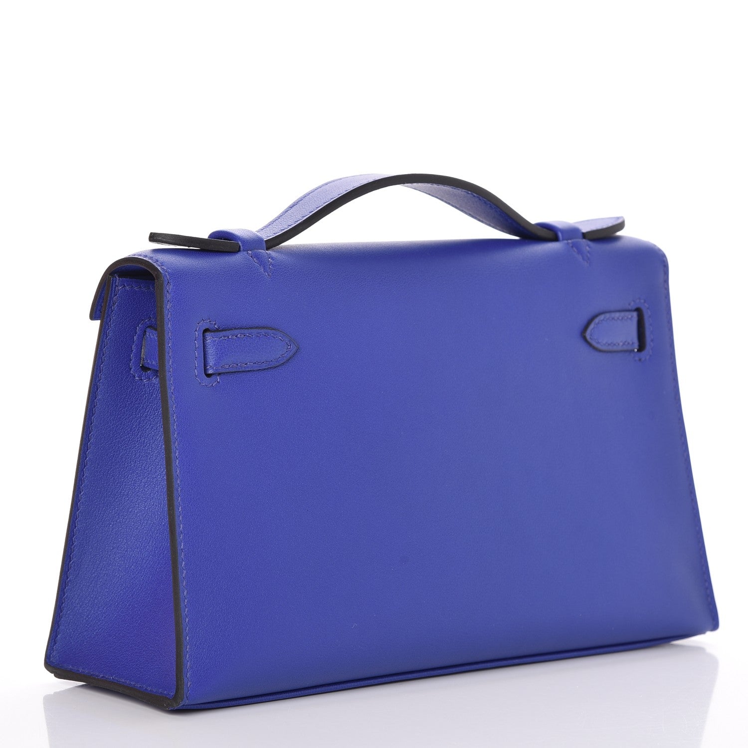 Hermes Swift Kelly Pochette Clutch Bleu Electrique 4 of 26