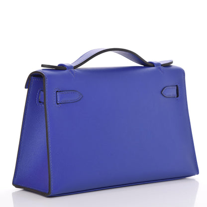 Hermes Swift Kelly Pochette Clutch Bleu Electrique 4 of 26