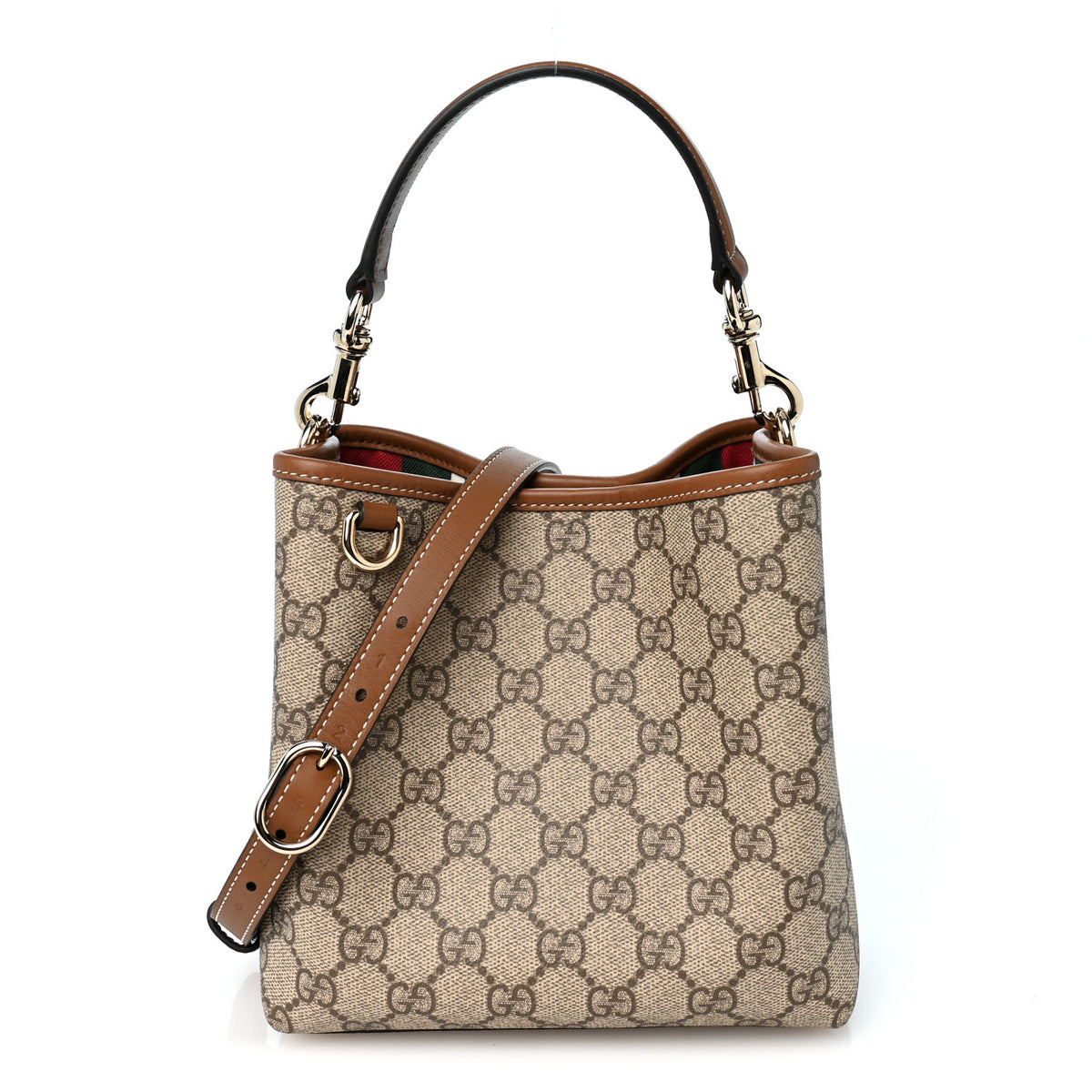 GG Supreme Monogram Emblem Small Shoulder Bag Beige Ebony Sundial