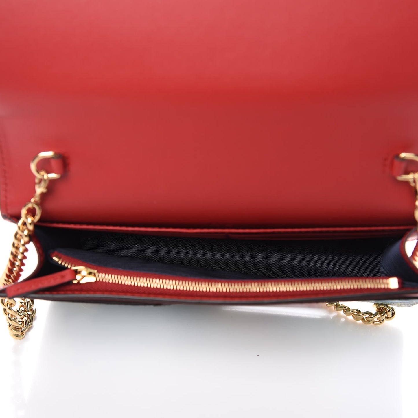 GG Supreme Monogram Blooms Chain Wallet Blue
