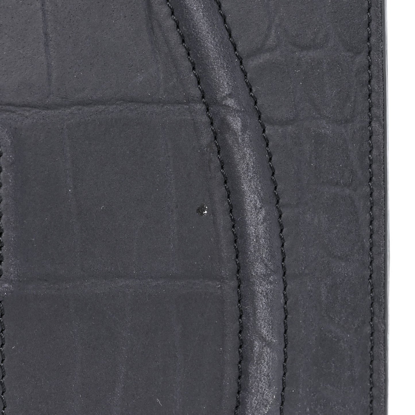 Crocodile Embossed Nubuck Medium Phantom Luggage Navy Blue