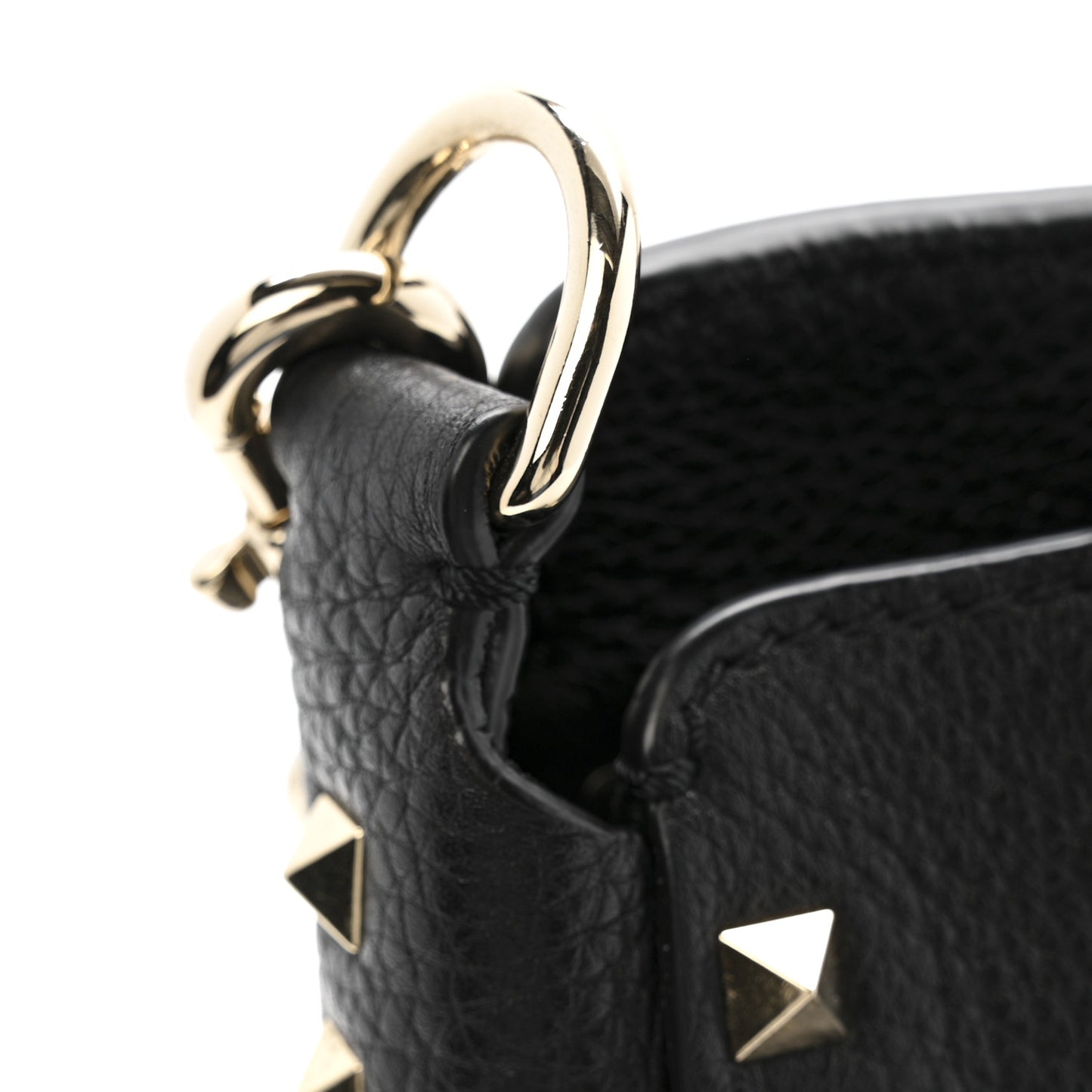 Pebbled Calfskin Small Rockstud Flip-Lock Messenger Bag Black