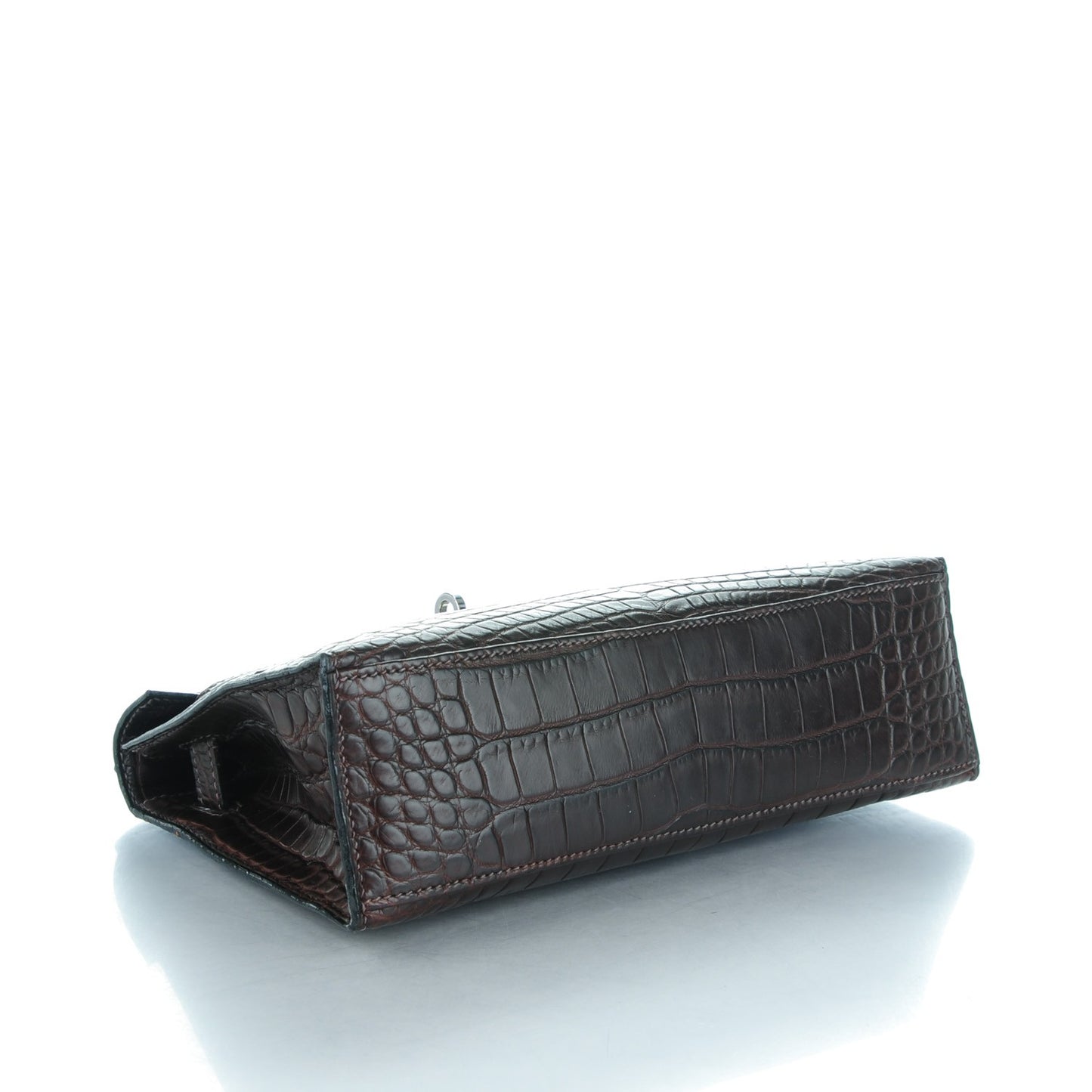 Matte Niloticus Crocodile Kelly Pochette Havane