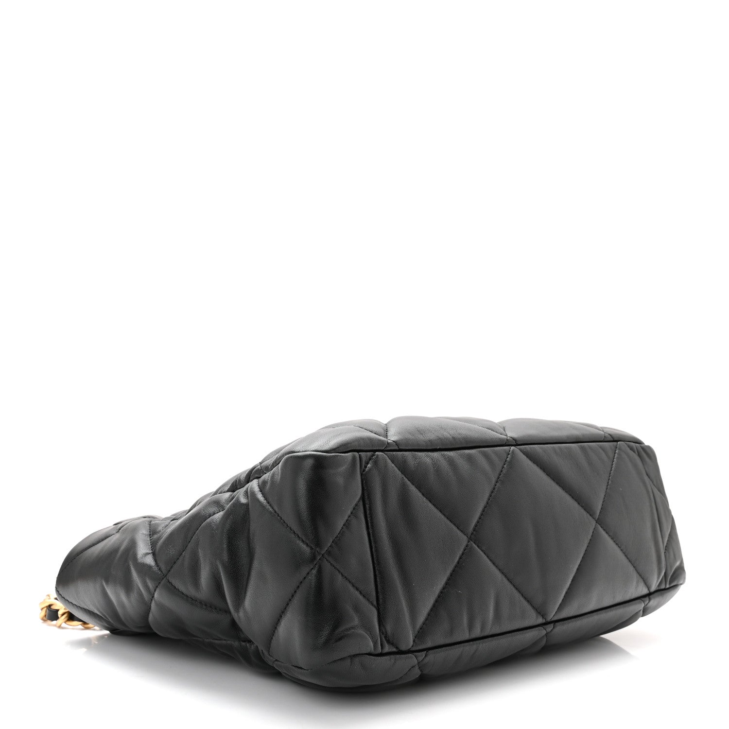 Chanel Lambskin Quilted Chanel 19 East West Shopping Bag Black 4 of 10