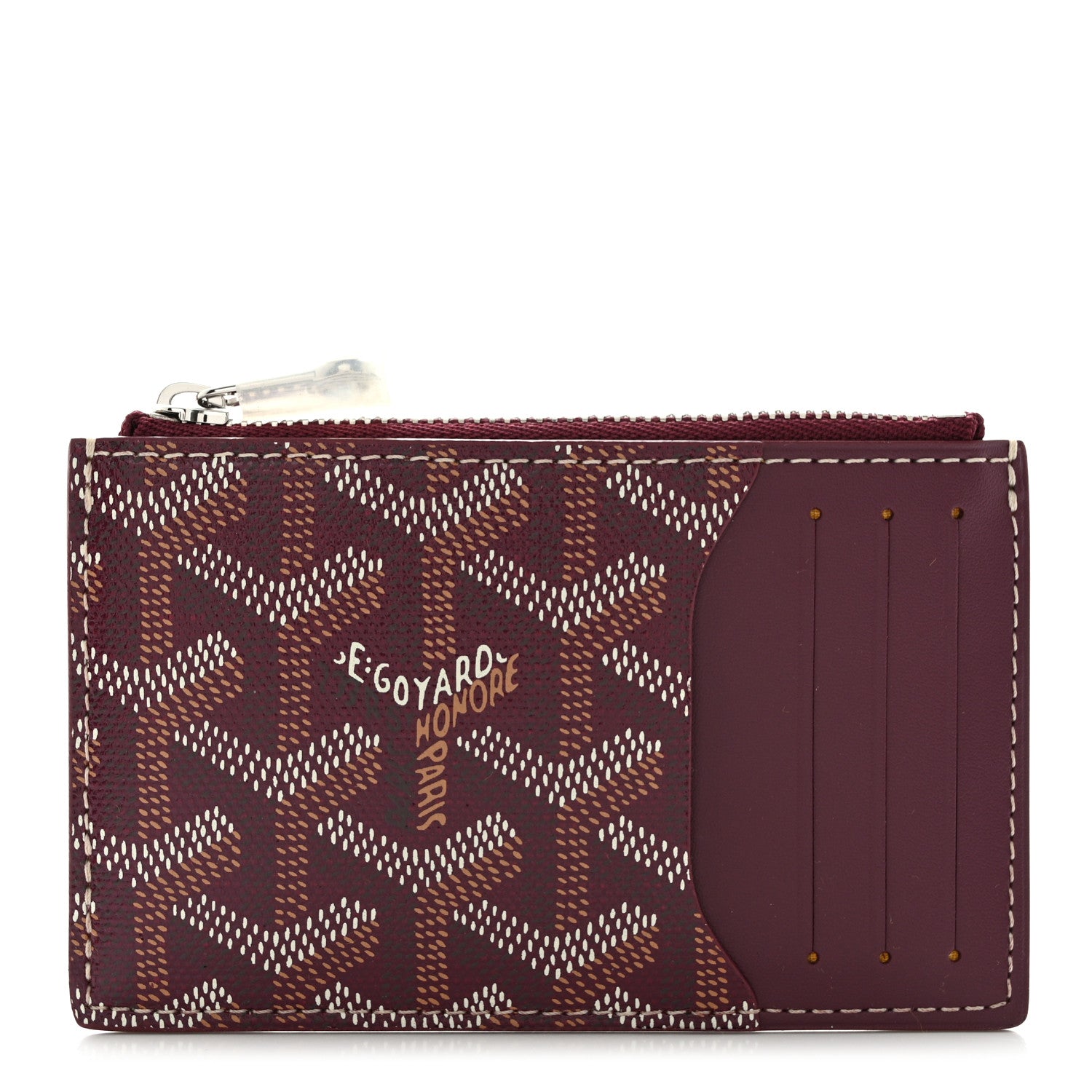 Goyard Goyardine Bourbon Zipped Card Holder Bordeaux 1 of 7
