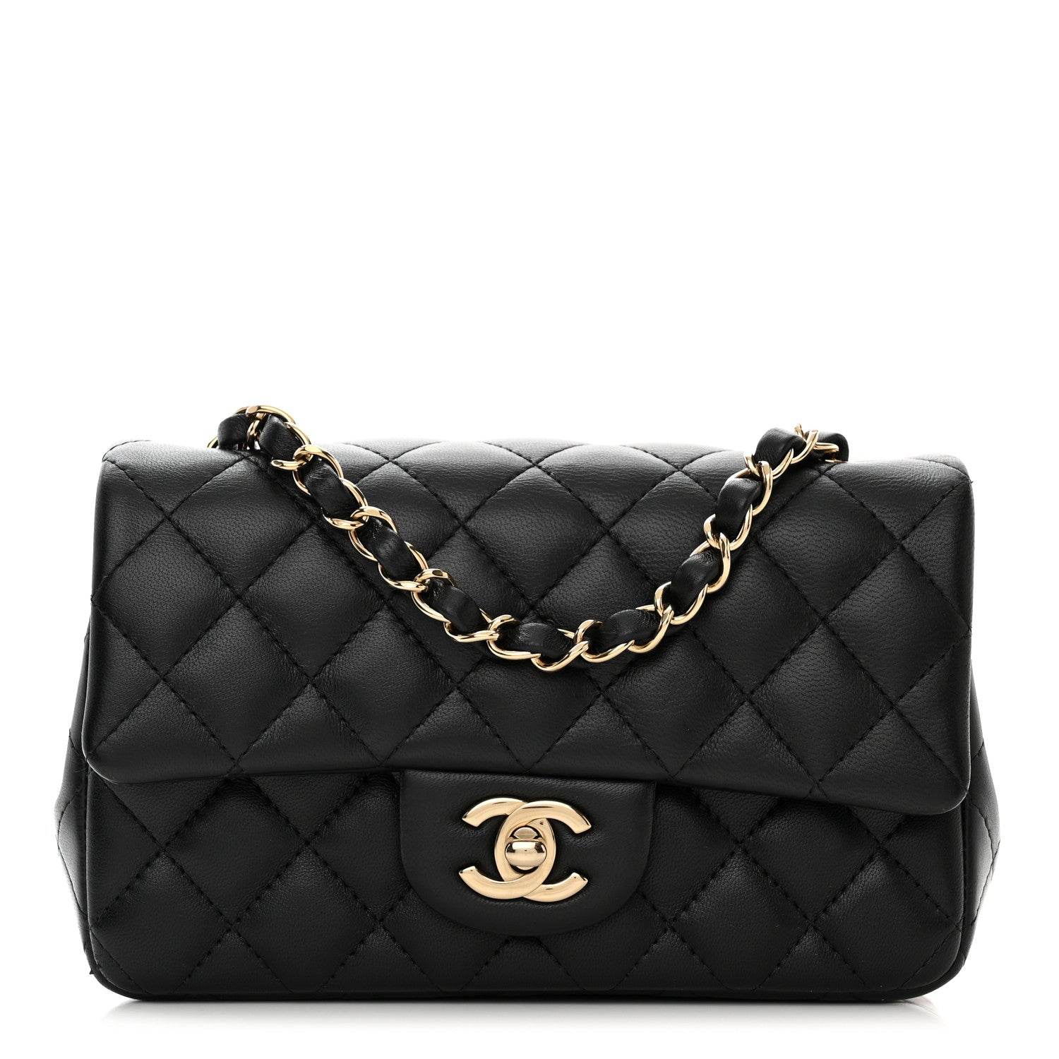 Chanel Lambskin Quilted Mini Rectangular Flap Black 1 of 11