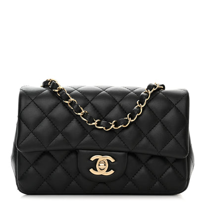 Chanel Lambskin Quilted Mini Rectangular Flap Black 1 of 11