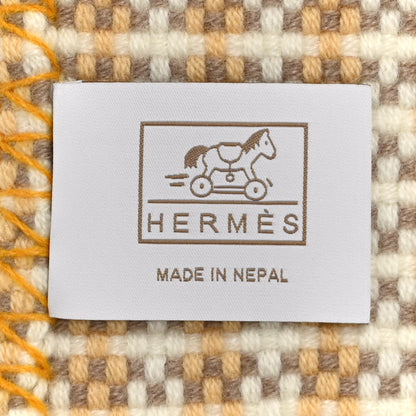 Hermes Cashmere Loomy Mosaique Blanket Champ De Ble 3 of 3
