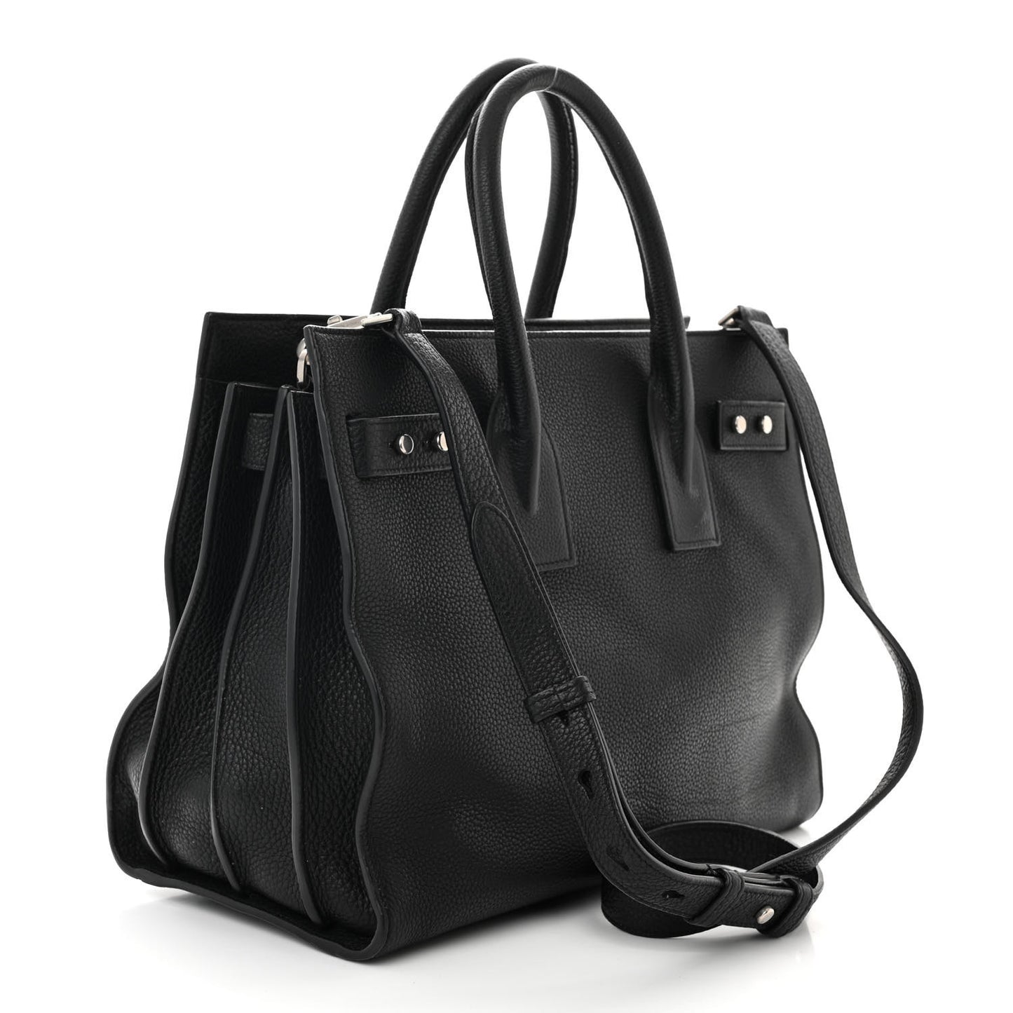 Grained Calfskin Small Supple Sac De Jour Black