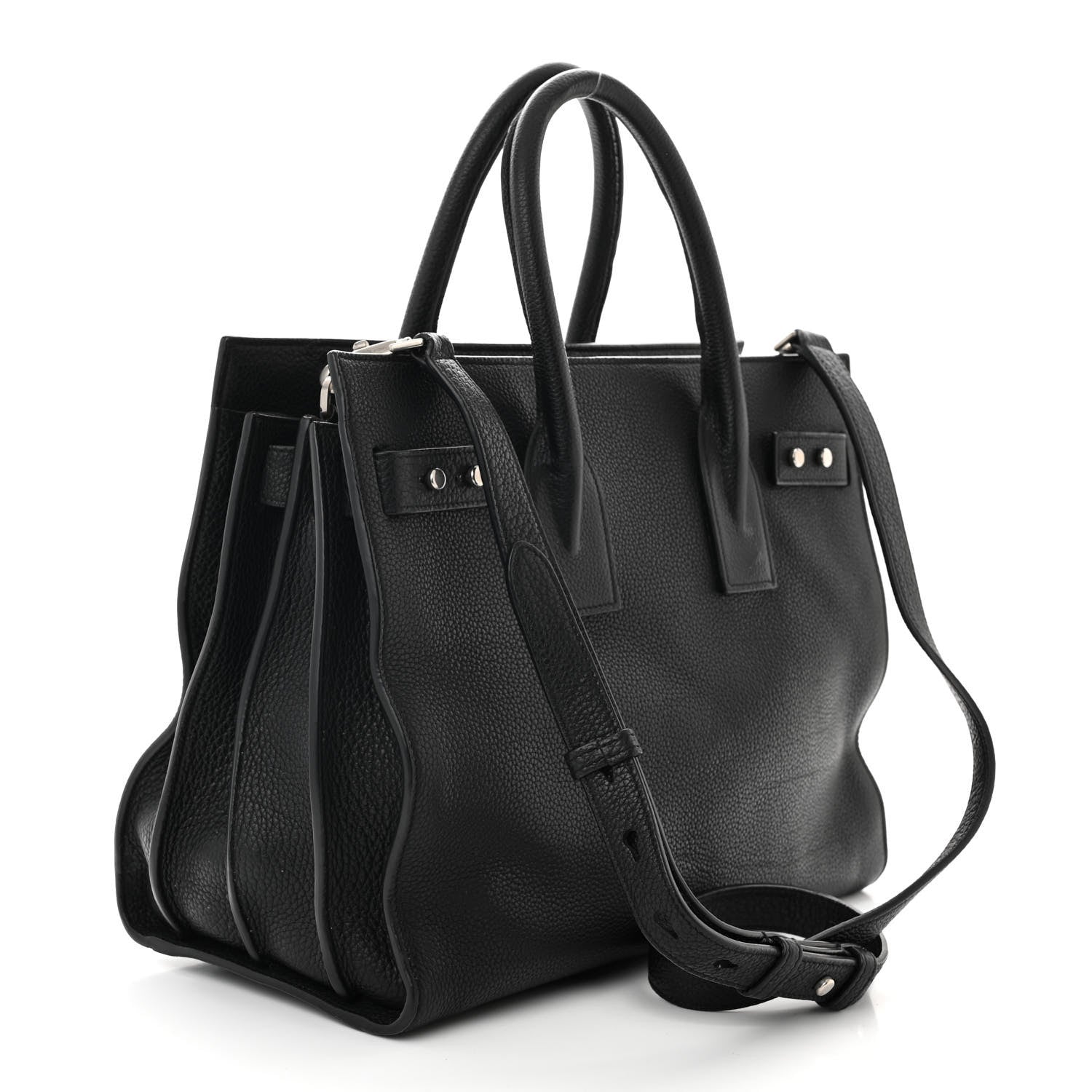 Saint Laurent Grained Calfskin Small Supple Sac De Jour Black 3 of 11
