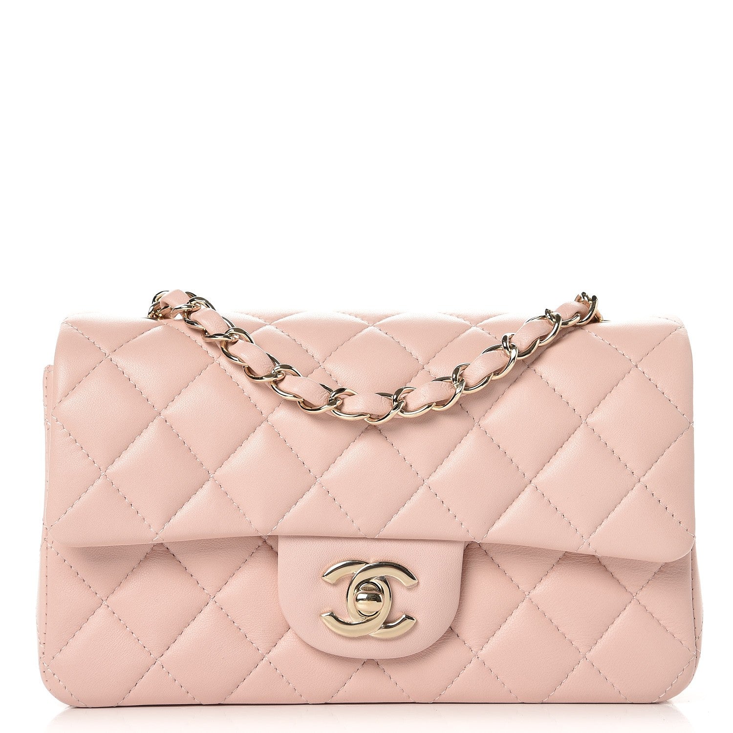 Chanel Lambskin Quilted Mini Rectangular Flap Light Pink 1 of 13
