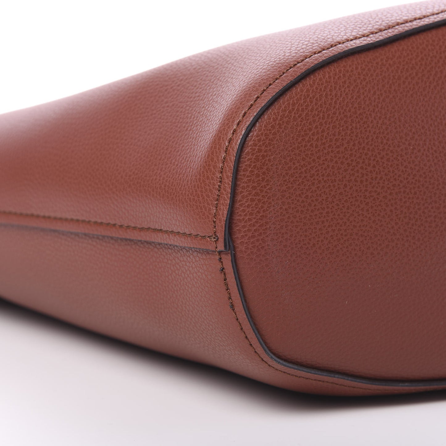 Smooth Grained Calfskin Medium Aby Tote Sepia Brown