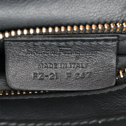 Salvatore Ferragamo Woven Nappa Sofia Satchel Black 7 of 11