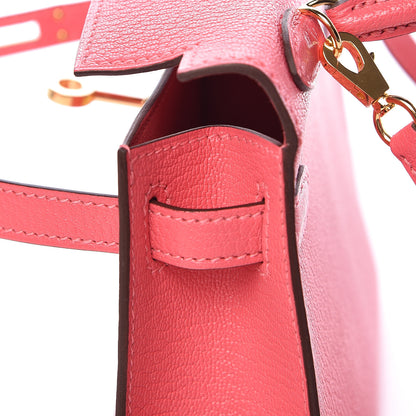 Hermes Chevre Mysore Mini Kelly Sellier 20 Rose Lipstick 17 of 31