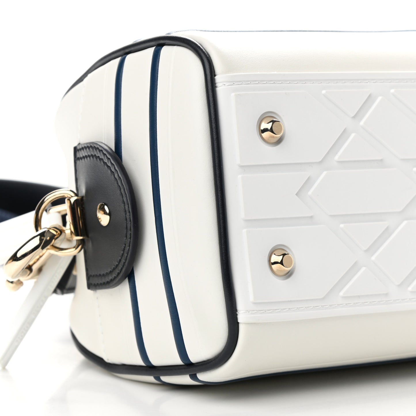 Calfskin Small Dior Vibe Zip Bowling Bag White