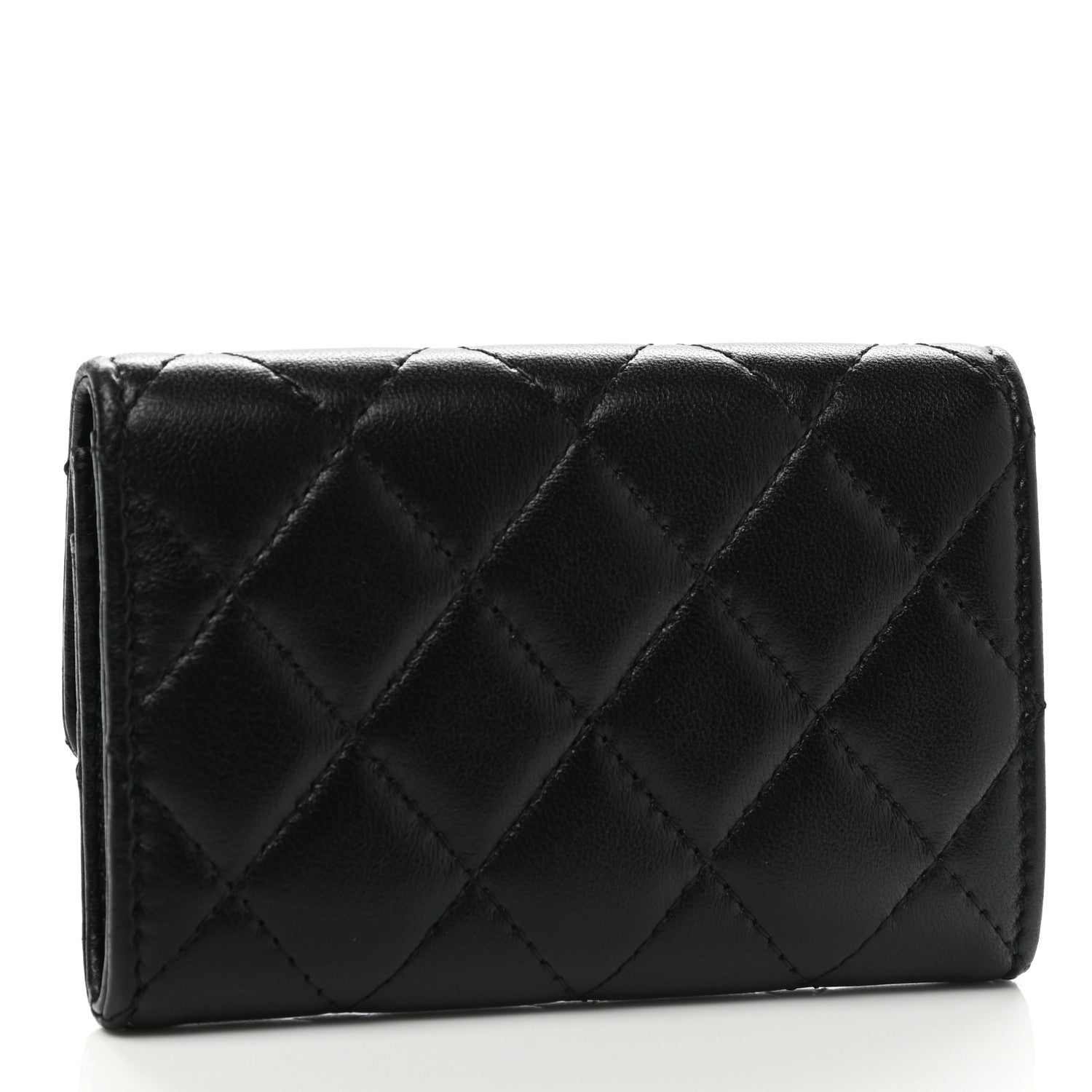 Chanel Lambskin Quilted Flap Card Holder Black 3 of 9