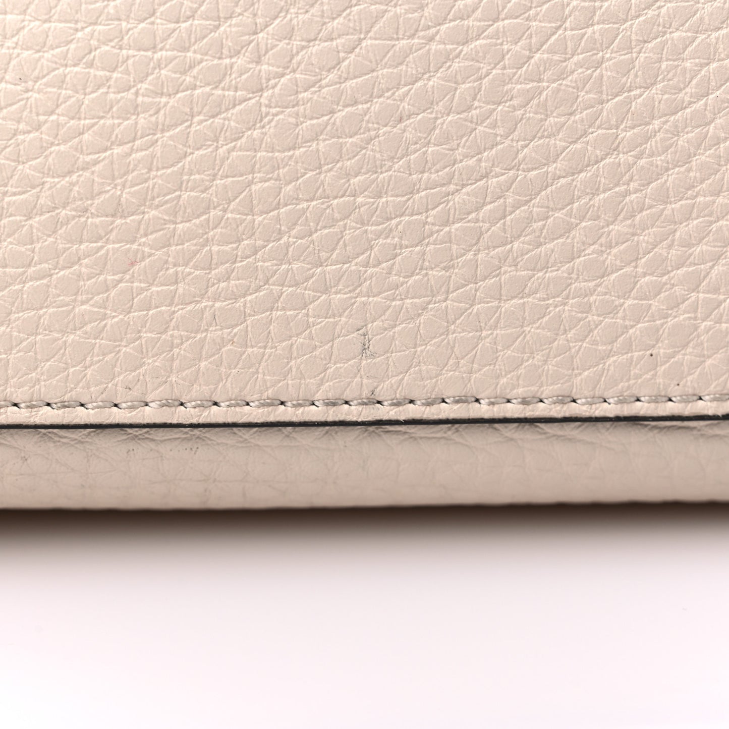 Grained Calfskin Small Rockstud Flip Lock Tote Light Ivory Rubino