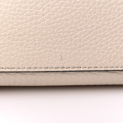 Valentino Garavani Grained Calfskin Small Rockstud Flip Lock Tote Light Ivory Rubino 9 of 9