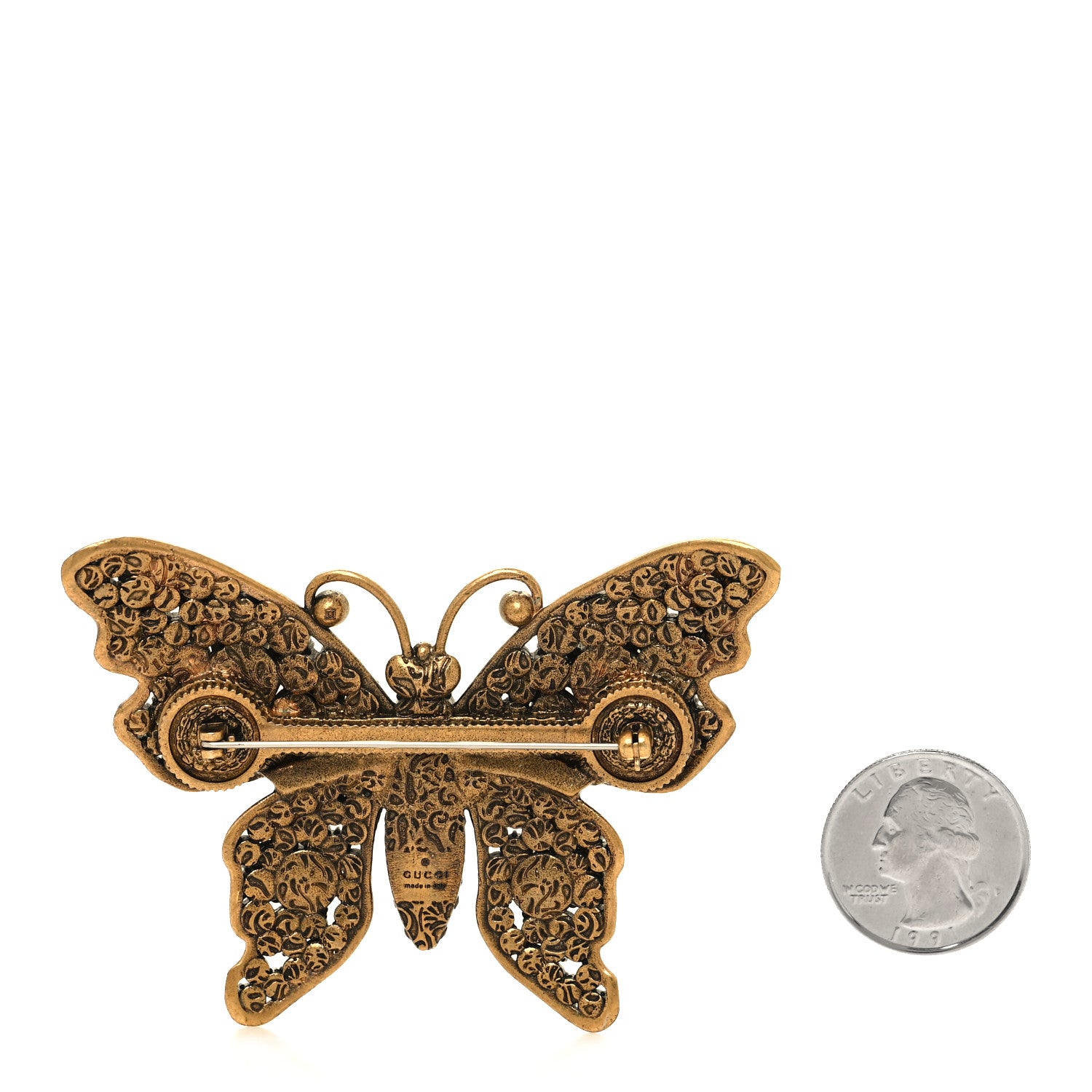 Gucci Crystal Butterfly Brooch Multicolor 2 of 3