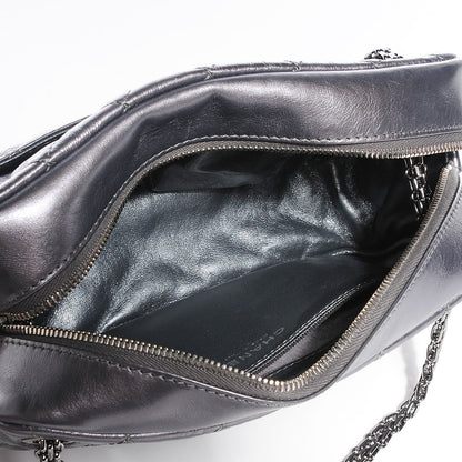 Chanel Metallic Aged Calfskin Quilted Small Reissue Camera Case Dark Silver 5 of 7
