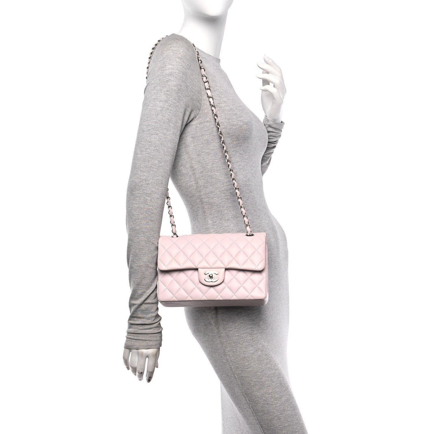 Chanel Lambskin Quilted Small Double Flap Light Pink 2 of 10