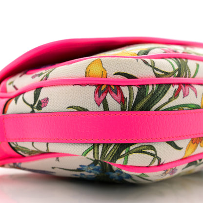Gucci Canvas Flora Floral Shoulder Bag White Fuchsia Fluo 9 of 13
