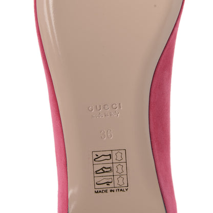 Gucci Kid Scamosciato GG Marmont Fringe Flats 36 Hot Pink 7 of 9
