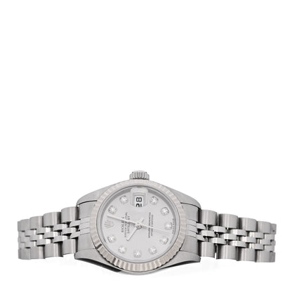 Rolex Stainless Steel 18K White Gold Diamond 26mm Oyster Perpetual Datejust Watch Silver 79174 2 of 4