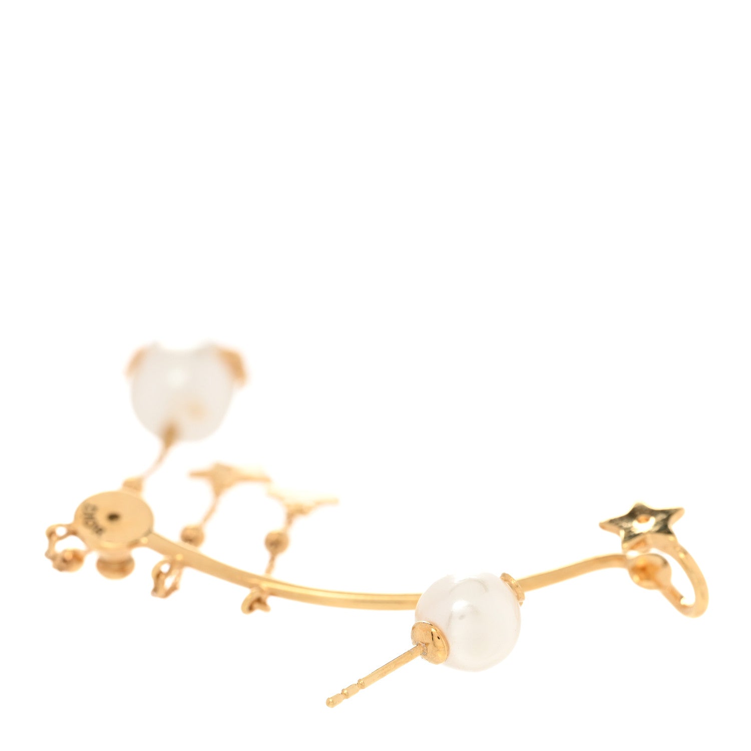 Christian Dior Pearl Perles De Desir Ear Cuff Gold White 3 of 4