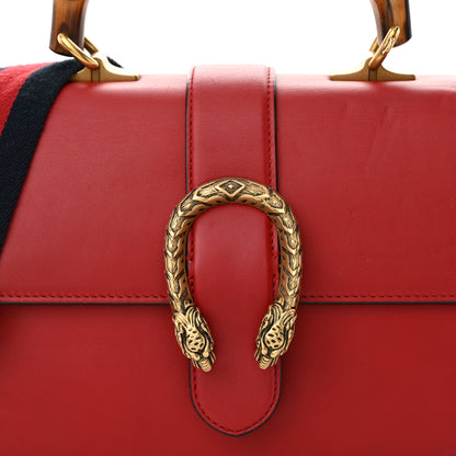 Gucci Moon Calfskin Web Medium Dionysus Bamboo Top Handle Bag Hibiscus Red 7 of 11