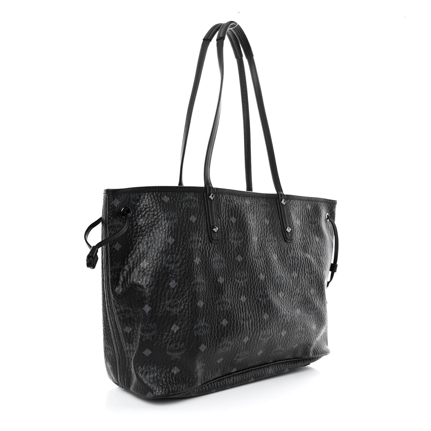 MCM Visetos Medium Liz Reversible Shopper Tote Black 4 of 20