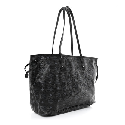 MCM Visetos Medium Liz Reversible Shopper Tote Black 4 of 20