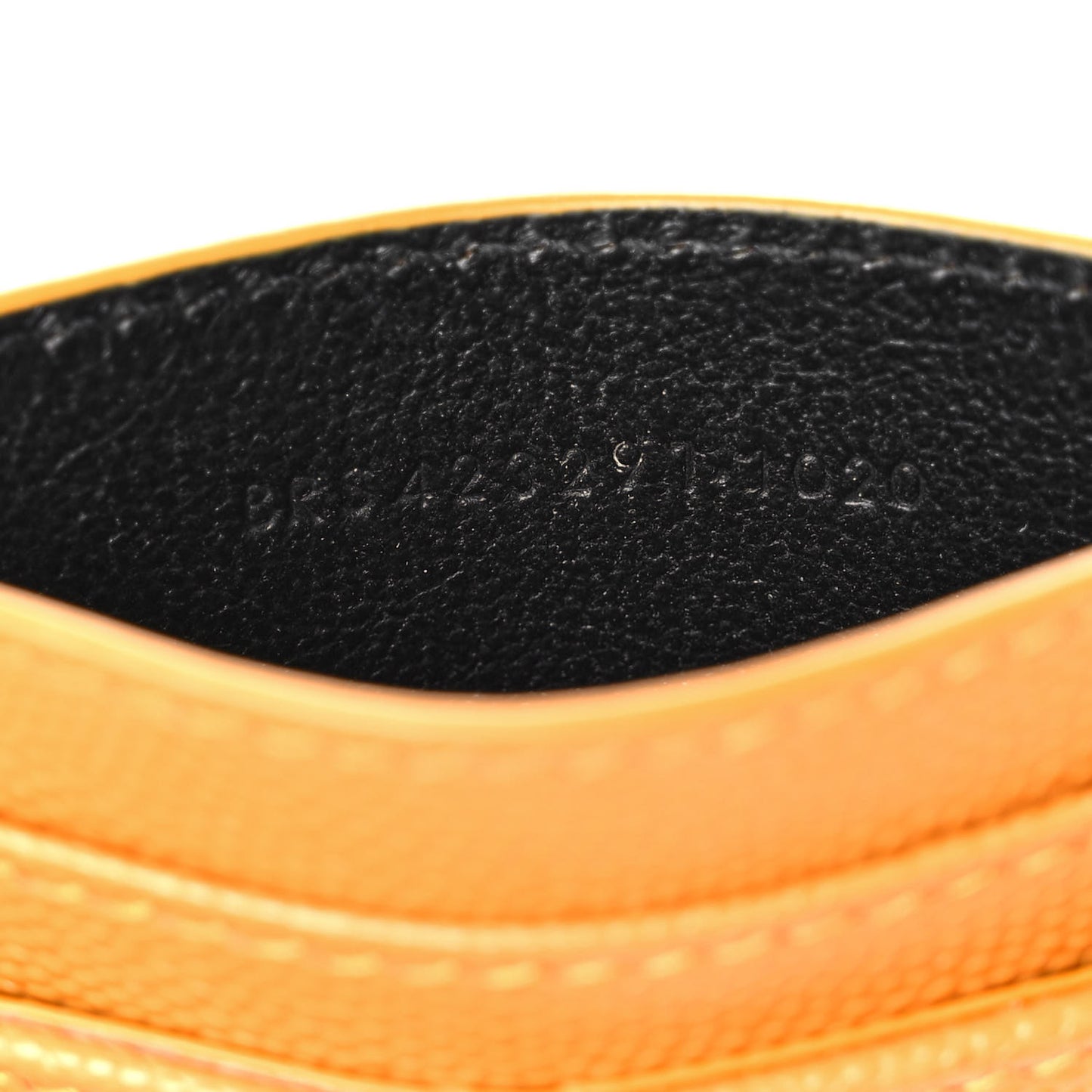 Grain De Poudre Matelasse Chevron Monogram Credit Card Case Senape Yellow