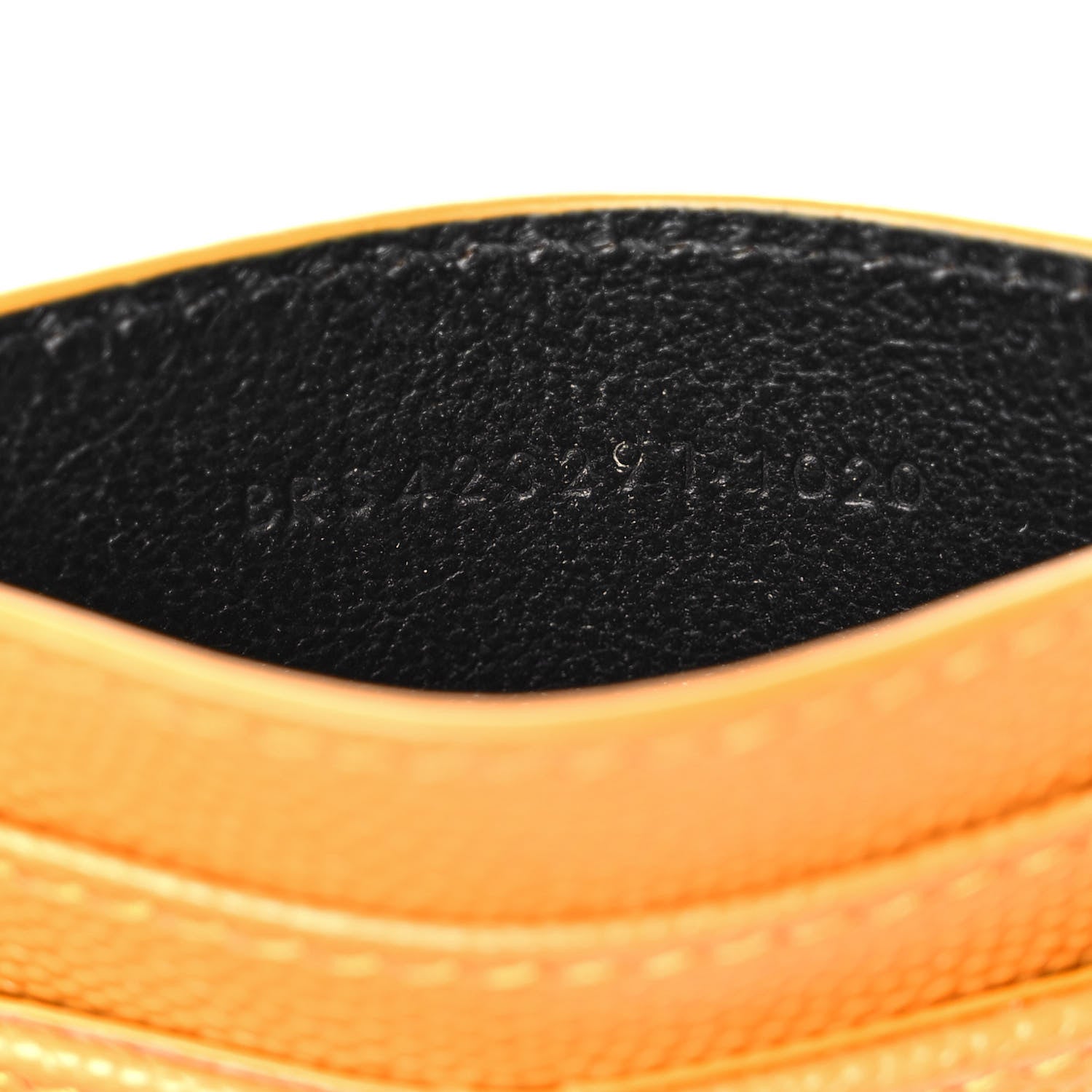Saint Laurent Grain De Poudre Matelasse Chevron Monogram Credit Card Case Senape Yellow 7 of 8
