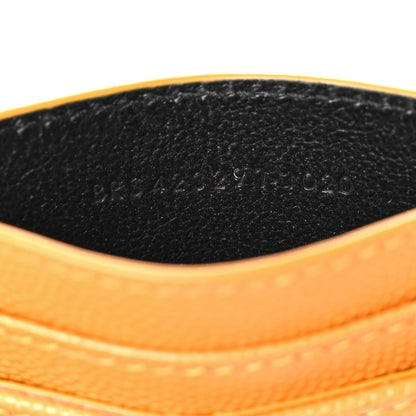 Saint Laurent Grain De Poudre Matelasse Chevron Monogram Credit Card Case Senape Yellow 7 of 8