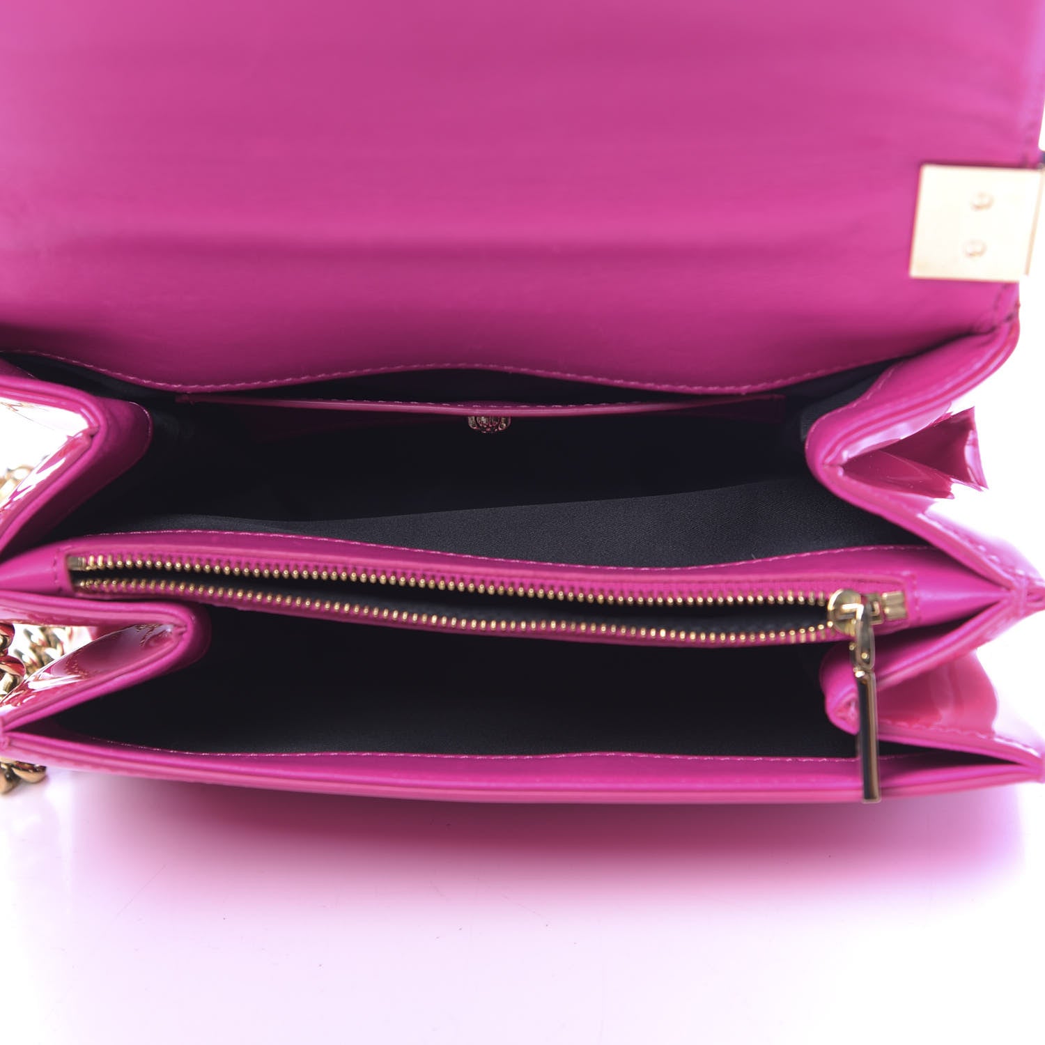 Versace Patent Palazzo Medusa Chain Shoulder Bag Pink 5 of 9