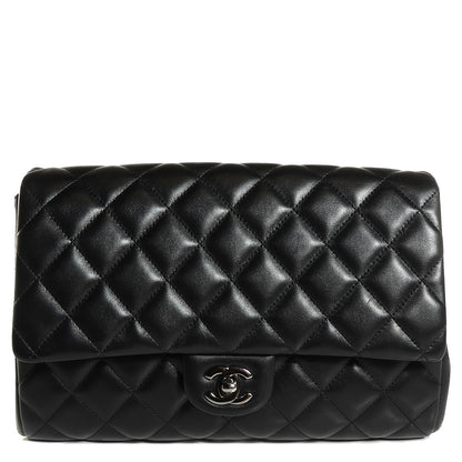 Chanel Lambskin Quilted Clutch With Chain Flap Black 1 of 8